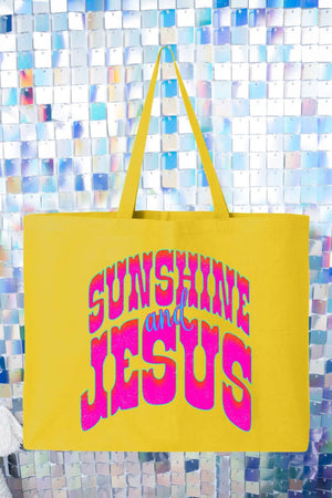 Radiant Sunshine And Jesus Canvas Jumbo Tote - Wholesale Accessory Market