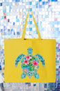Seaside Sparkle Turtle Canvas Jumbo Tote - Wholesale Accessory Market