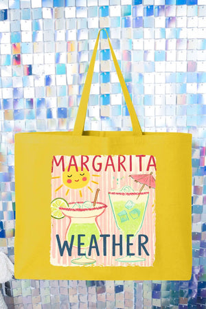 Sip The Sunshine Margarita Weather Canvas Jumbo Tote - Wholesale Accessory Market