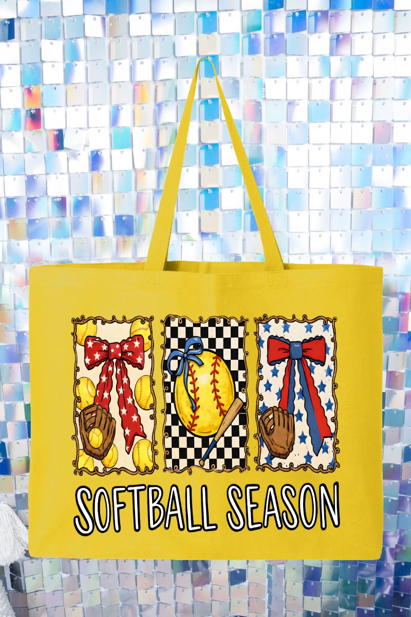 Softball Season Ribbon Canvas Jumbo Tote - Wholesale Accessory Market