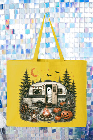 Spooky Campfire Night Canvas Jumbo Tote - Wholesale Accessory Market