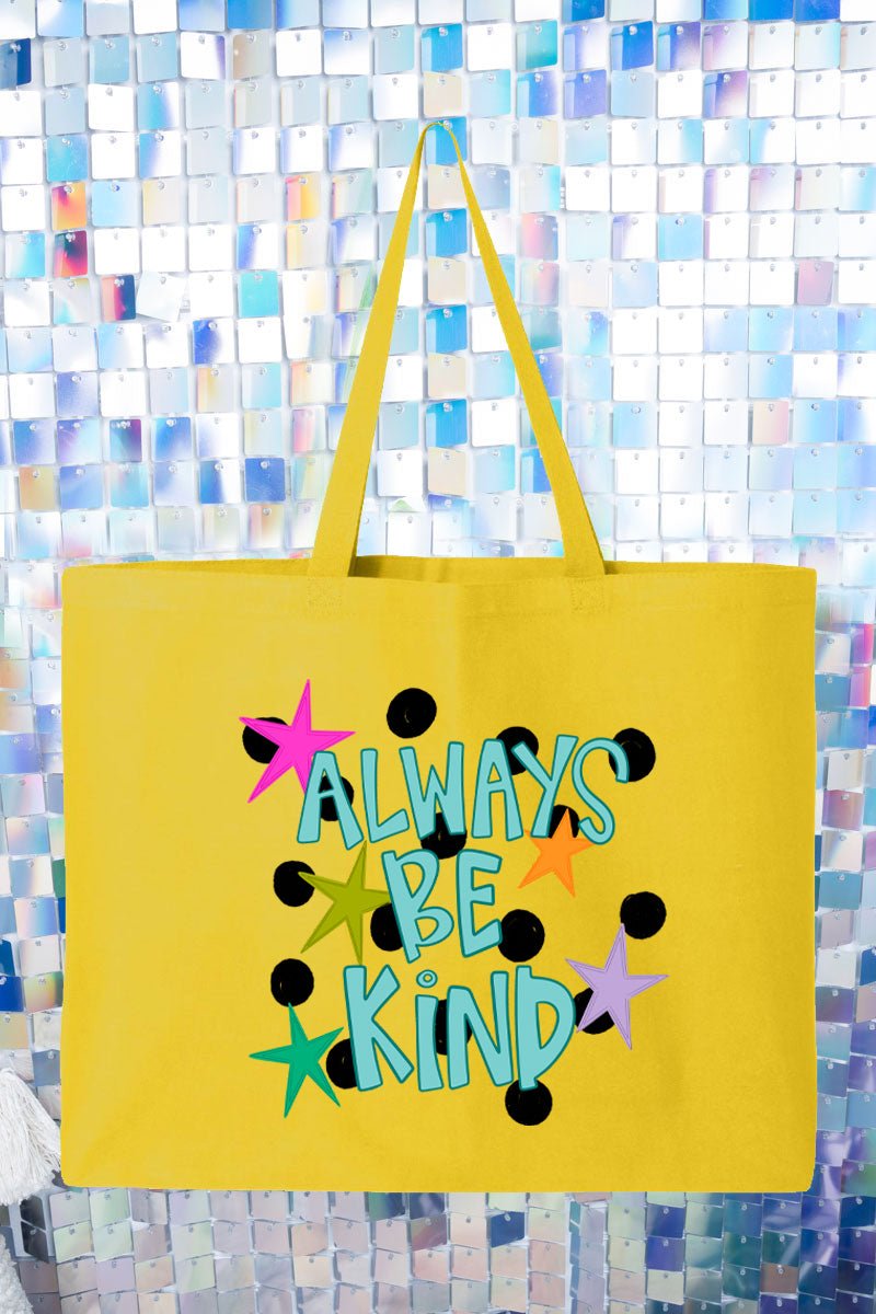 Stars Always Be Kind Canvas Jumbo Tote - Wholesale Accessory Market