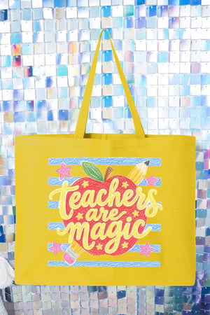 Teachers Are Magic Sketch Canvas Jumbo Tote - Wholesale Accessory Market
