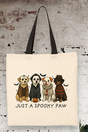 Just A Spooky Paw Medium Canvas Tote - Wholesale Accessory Market