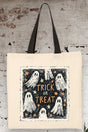 Trick Or Treat Ghost Crew Medium Canvas Tote - Wholesale Accessory Market