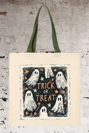 Trick Or Treat Ghost Crew Medium Canvas Tote - Wholesale Accessory Market