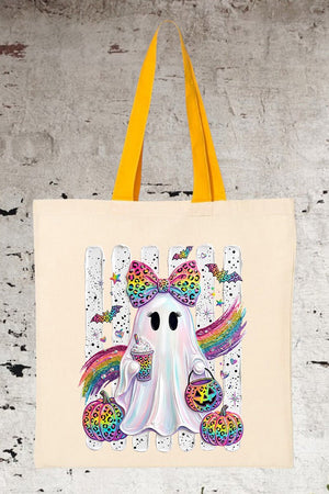 Rainbow Glam Ghost Medium Canvas Tote - Wholesale Accessory Market
