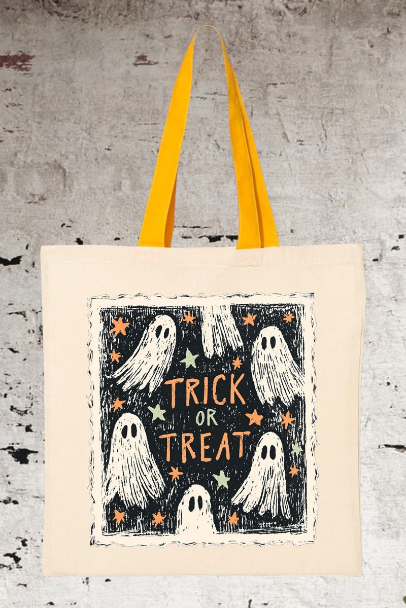 Trick Or Treat Ghost Crew Medium Canvas Tote - Wholesale Accessory Market