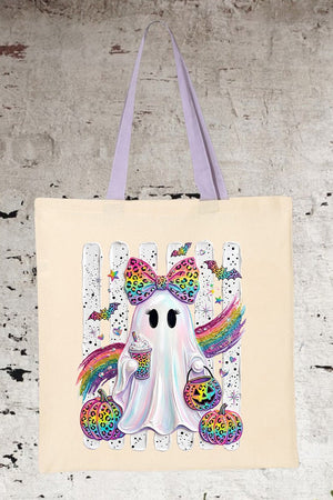 Rainbow Glam Ghost Medium Canvas Tote - Wholesale Accessory Market
