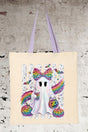 Rainbow Glam Ghost Medium Canvas Tote - Wholesale Accessory Market