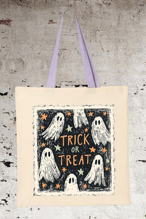 Trick Or Treat Ghost Crew Medium Canvas Tote - Wholesale Accessory Market