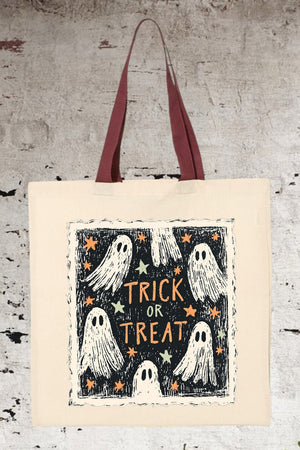 Trick Or Treat Ghost Crew Medium Canvas Tote - Wholesale Accessory Market