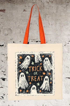 Trick Or Treat Ghost Crew Medium Canvas Tote - Wholesale Accessory Market