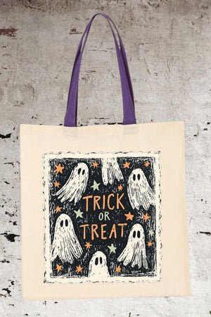 Trick Or Treat Ghost Crew Medium Canvas Tote - Wholesale Accessory Market
