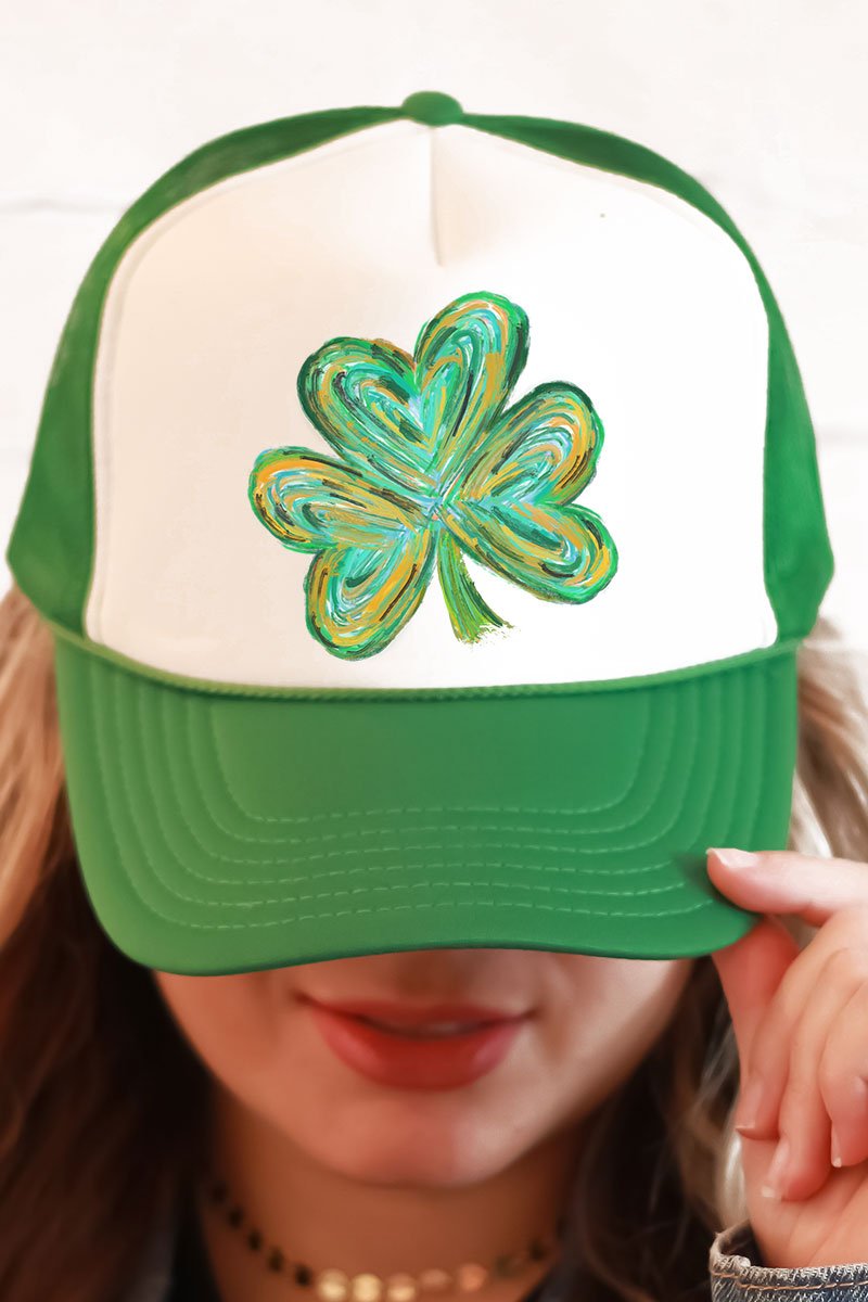 Brushed Clover Foam Mesh Back Trucker Cap - Wholesale Accessory Market