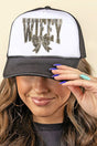 Camo Wifey Coquette Foam Mesh Back Trucker Cap - Wholesale Accessory Market