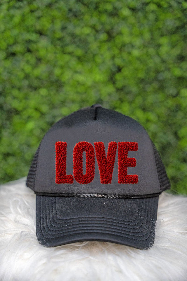 Fall In Love Faux Yarn Foam Mesh Back Trucker Cap - Wholesale Accessory Market