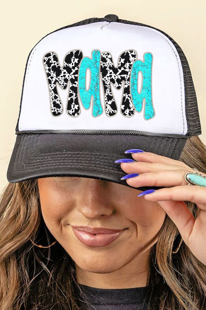 Faux Rhinestone Western Mama Foam Mesh Back Trucker Cap - Wholesale Accessory Market