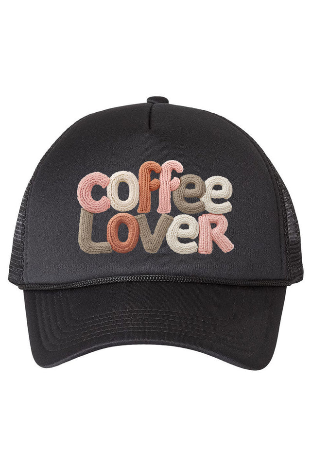 Faux Yarn Coffee Lover Foam Mesh Back Trucker Cap - Wholesale Accessory Market