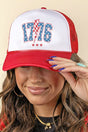 Patriotic 1776 Lightning Bolt Foam Mesh Back Trucker Cap - Wholesale Accessory Market