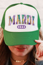 Watercolor Mardi Gras Tab Transfer Foam Mesh Back Trucker Cap - Wholesale Accessory Market