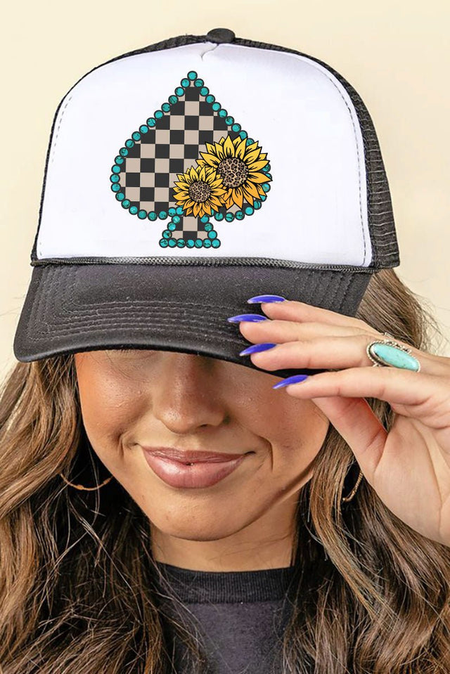 Wildflower Edge Foam Mesh Back Trucker Cap - Wholesale Accessory Market