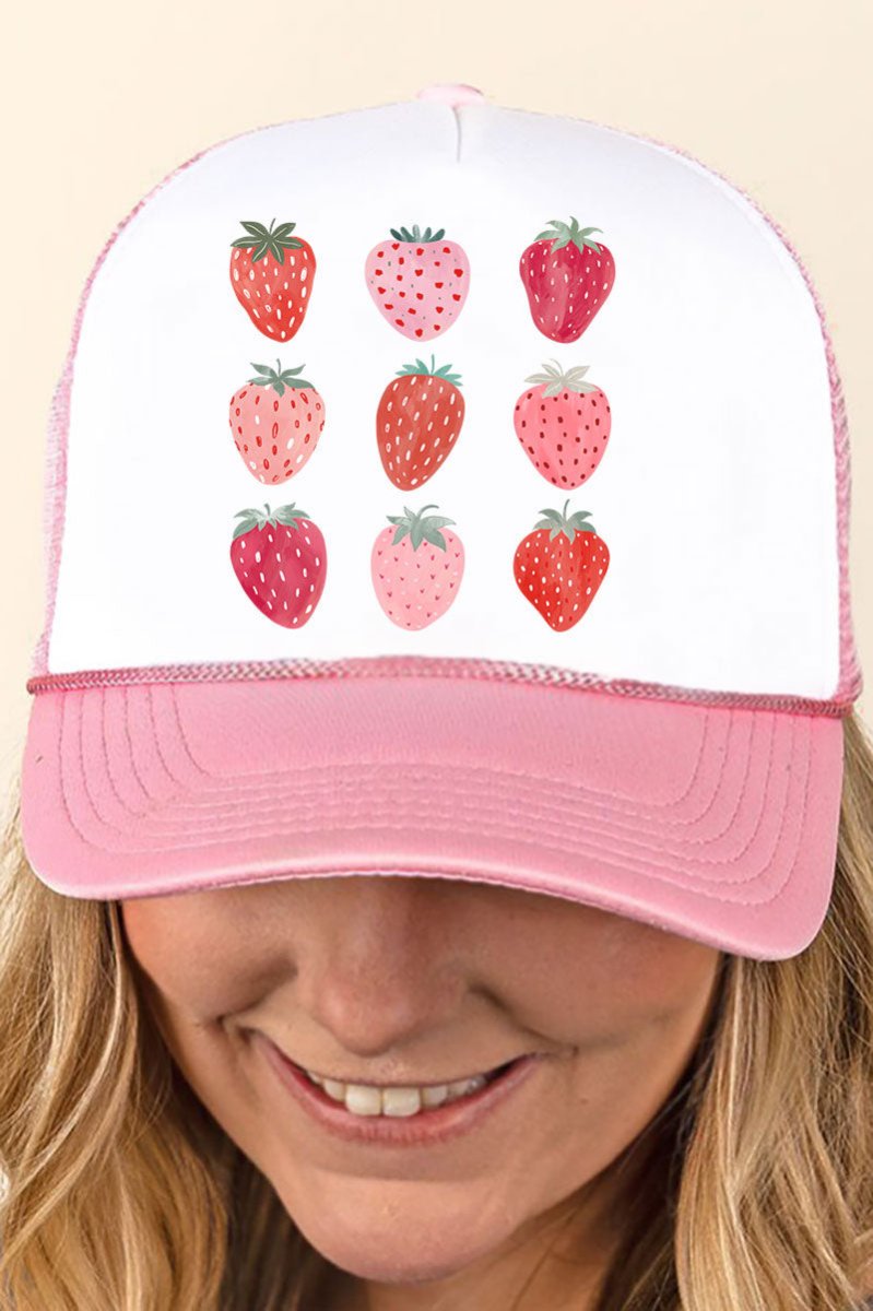 Berry Best Strawberries Foam Mesh Back Trucker Cap - Wholesale Accessory Market