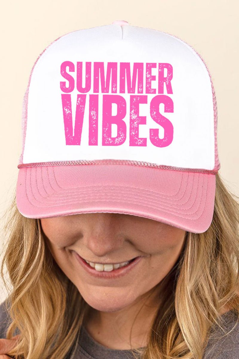 Distressed Summer Vibes Foam Mesh Back Trucker Cap - Wholesale Accessory Market