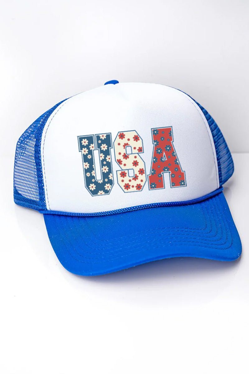 Preppy Flowers USA Foam Mesh Back Trucker Cap - Wholesale Accessory Market