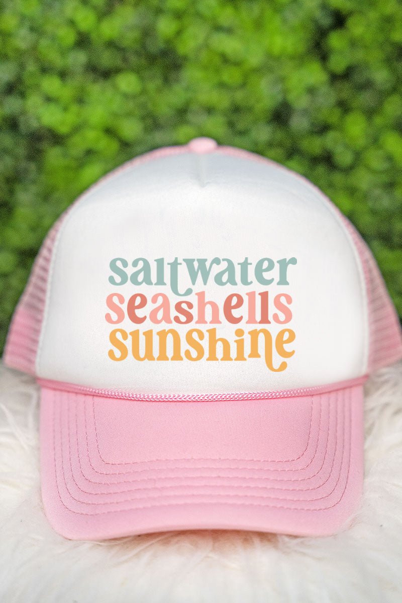 Saltwater Seashells Sunshine Foam Mesh Back Trucker Cap | Wholesale ...