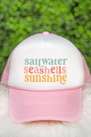 Saltwater Seashells Sunshine Foam Mesh Back Trucker Cap - Wholesale Accessory Market