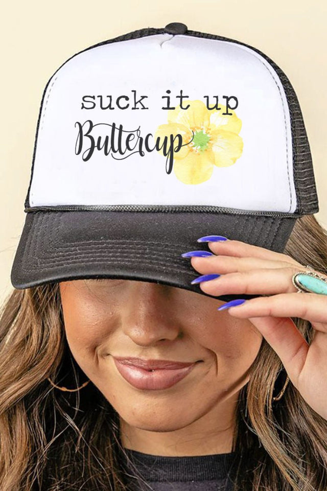 Suck It Up Buttercup Foam Mesh Back Trucker Cap - Wholesale Accessory Market