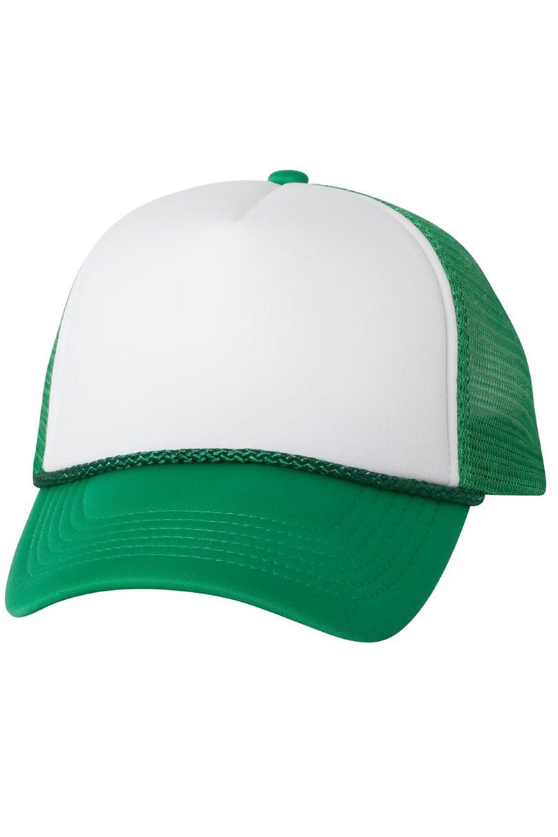 Faux Patch Green Cheer Mom Transfer Foam Mesh Back Trucker Cap - Wholesale Accessory Market