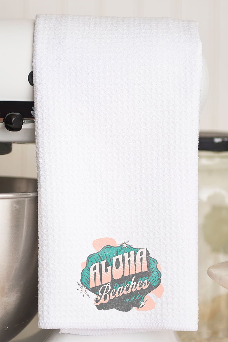 Aloha Beaches Waffle Kitchen Towel - Wholesale Accessory Market