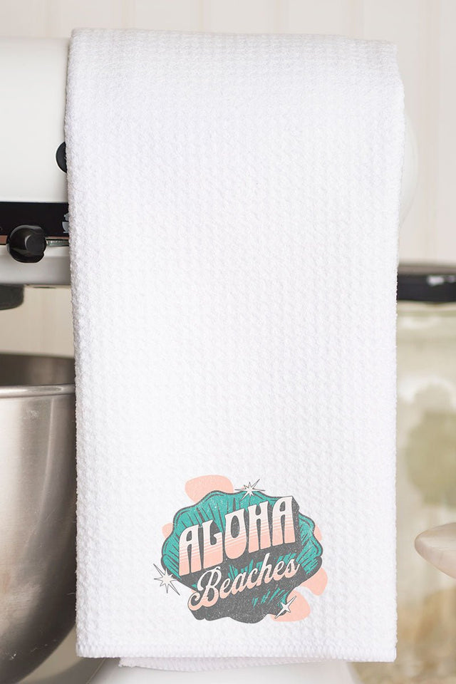 Aloha Beaches Waffle Kitchen Towel - Wholesale Accessory Market