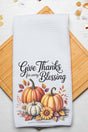 Autumn Give Thanks Waffle Kitchen Towel - Wholesale Accessory Market