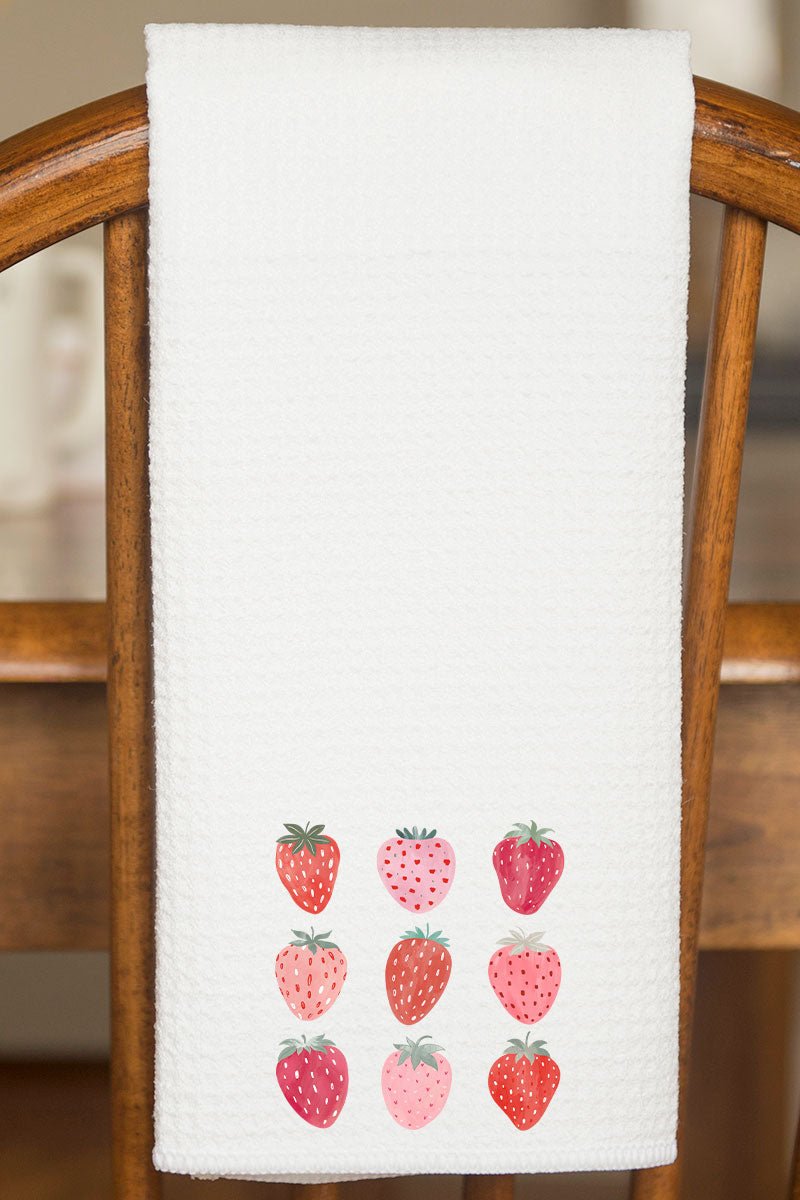 Berry Best Strawberries Waffle Kitchen Towel - Wholesale Accessory Market