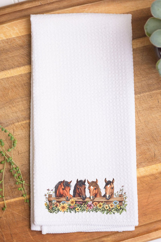 Blooming Hooves Waffle Kitchen Towel - Wholesale Accessory Market