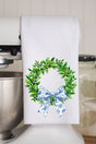 Blue Willow Wreath Waffle Kitchen Towel - Wholesale Accessory Market