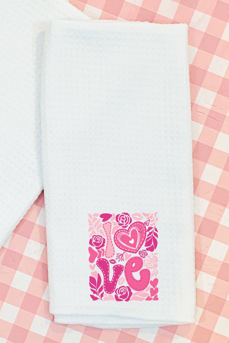 Boho Love Is In The Air Waffle Kitchen Towel - Wholesale Accessory Market