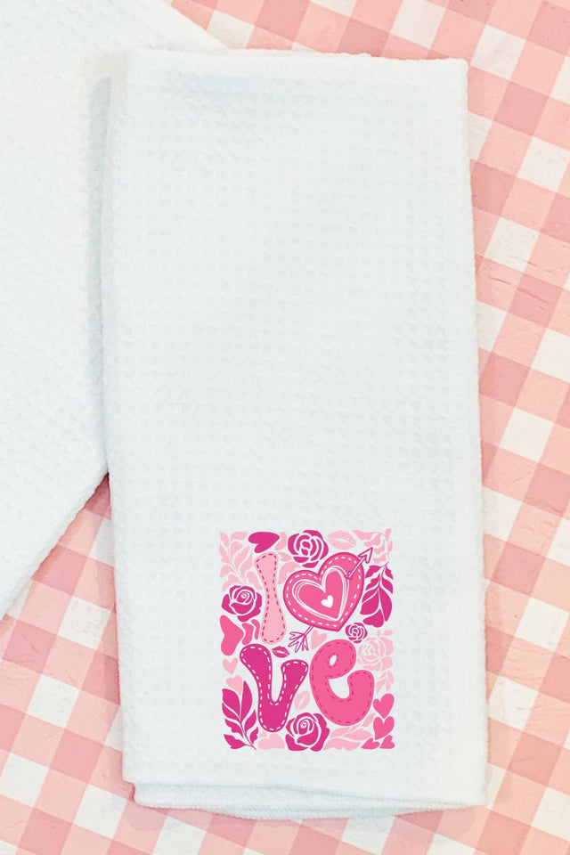 Boho Love Is In The Air Waffle Kitchen Towel - Wholesale Accessory Market