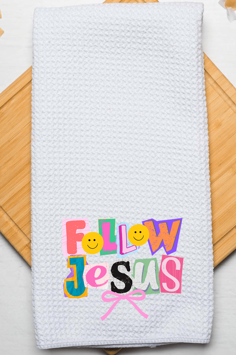 Bold Follow Jesus Waffle Kitchen Towel - Wholesale Accessory Market
