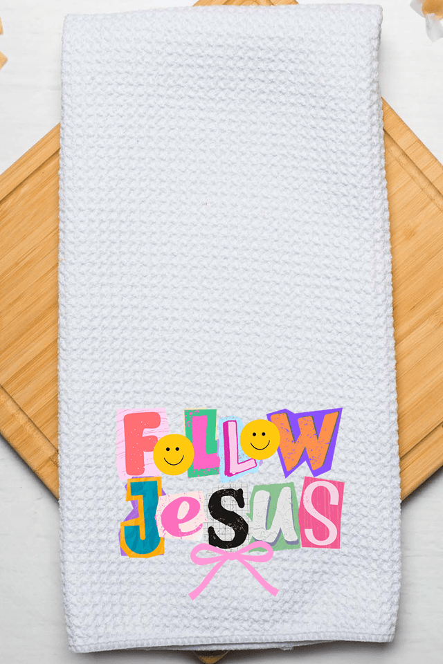 Bold Follow Jesus Waffle Kitchen Towel - Wholesale Accessory Market