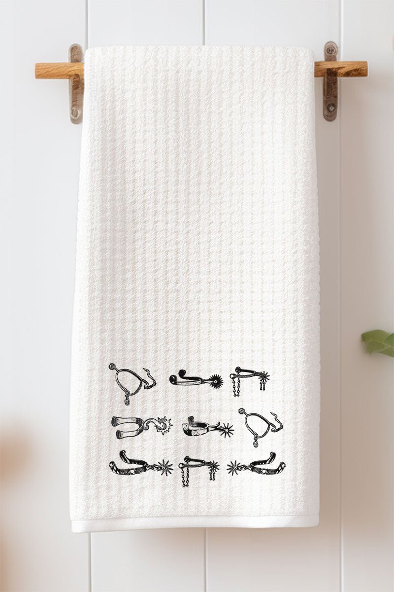 Boot Spurs Waffle Kitchen Towel - Wholesale Accessory Market