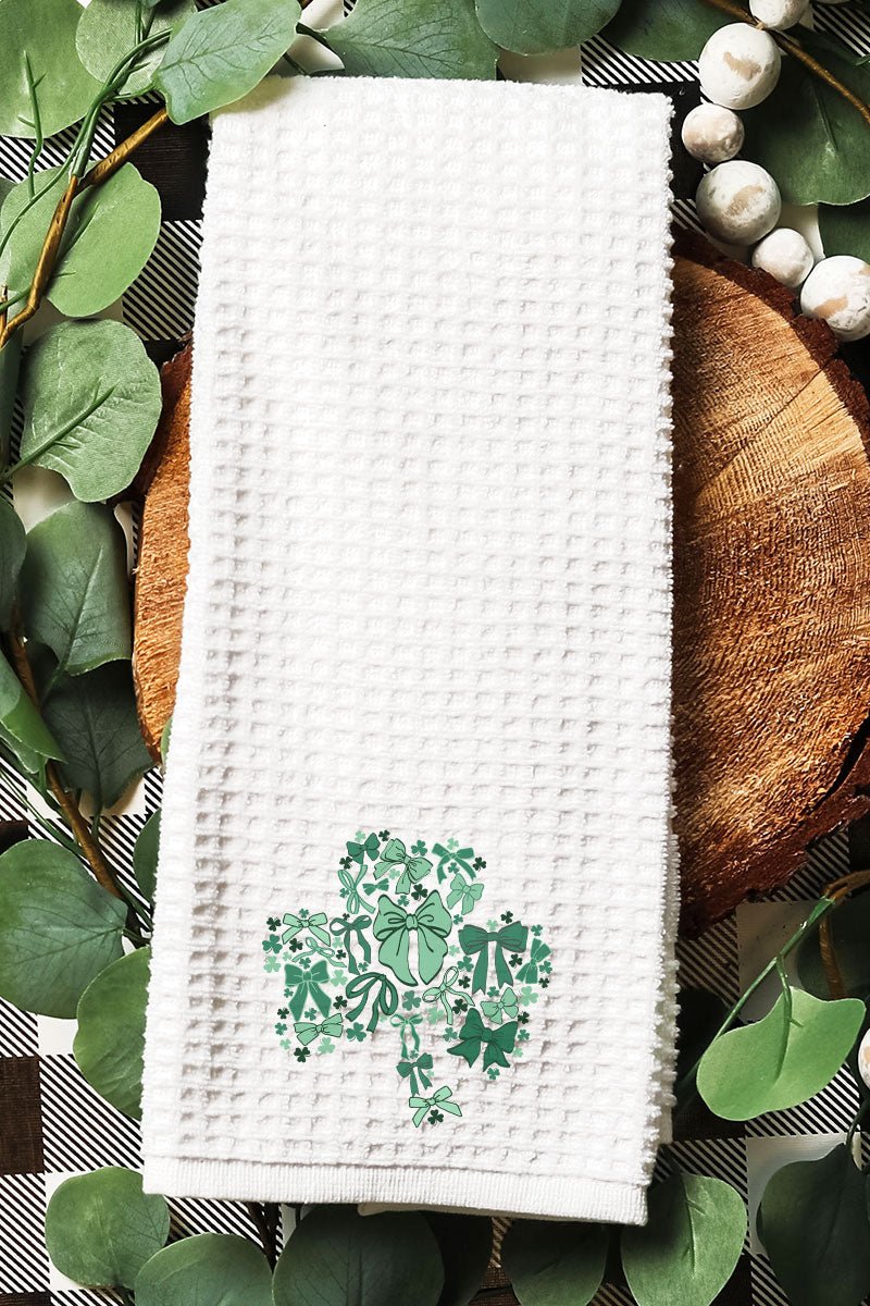 Bowleaf Clover Waffle Kitchen Towel - Wholesale Accessory Market