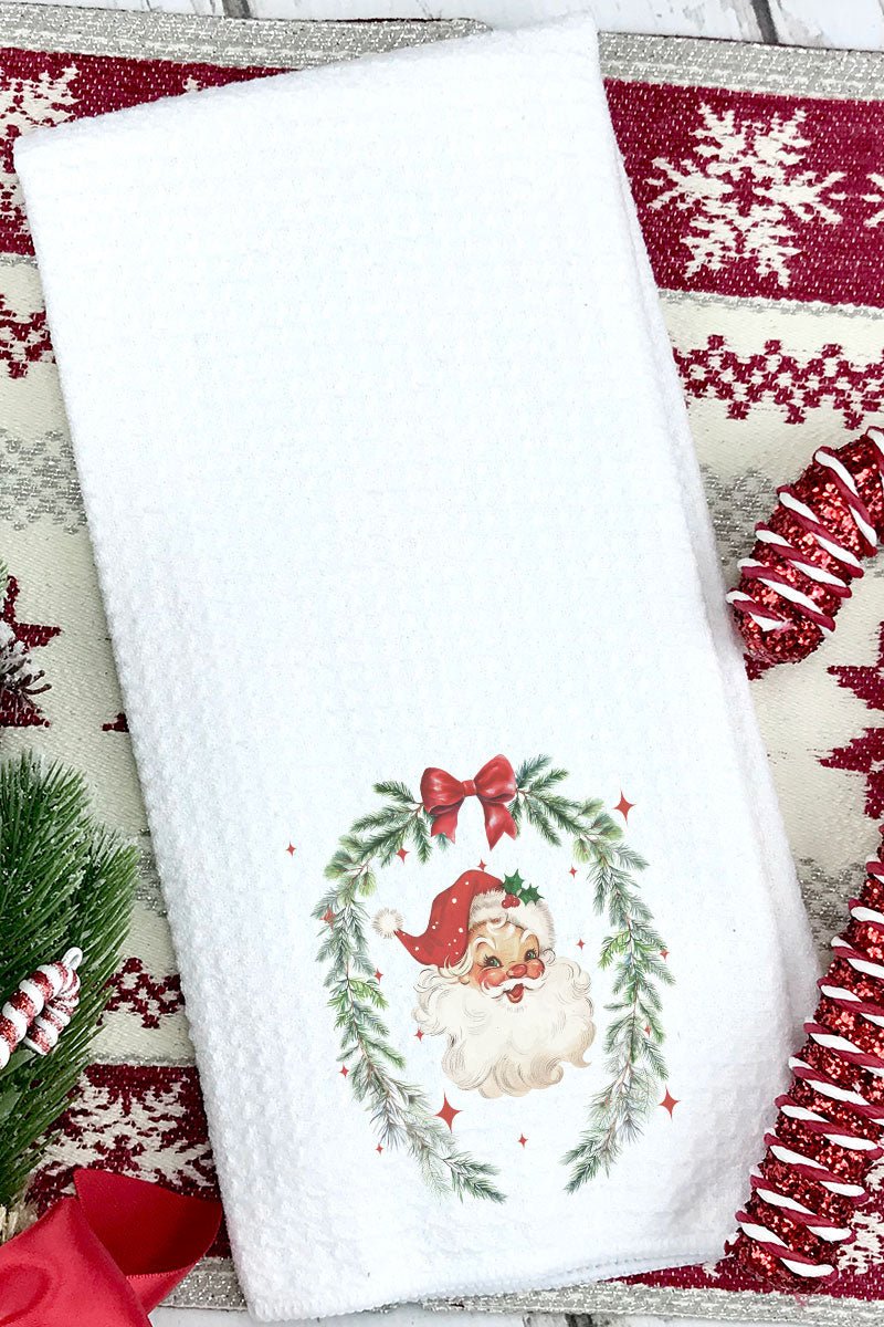 Classic Santa Coquette Waffle Kitchen Towel - Wholesale Accessory Market