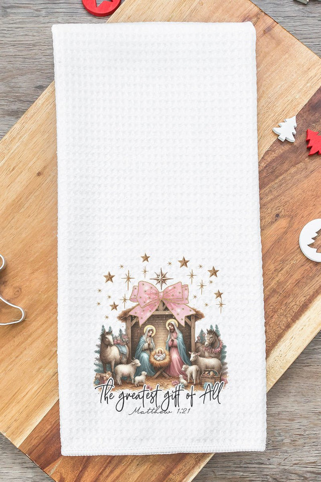 Coquette The Greatest Gift Of All Waffle Kitchen Towel - Wholesale Accessory Market