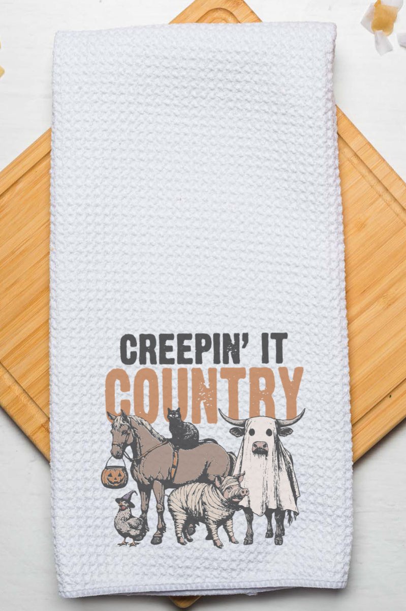 Creepin' It Country Waffle Kitchen Towel - Wholesale Accessory Market