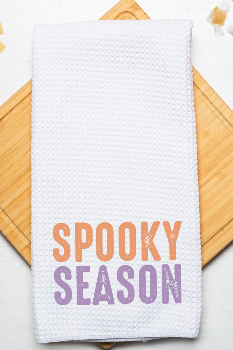Distressed Spooky Season Waffle Kitchen Towel - Wholesale Accessory Market