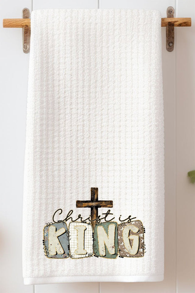 Doodle Christ Is King Waffle Kitchen Towel - Wholesale Accessory Market